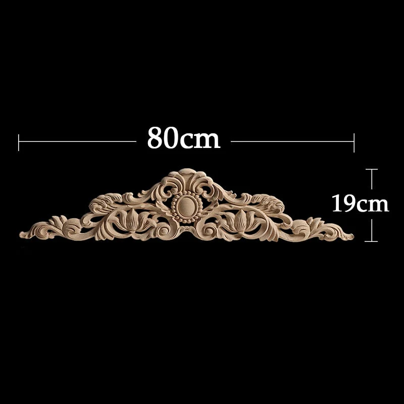 HULIANFU Long Rose Flower Exquisite Carving Natural Wood Appliques Furniture Wooden Mouldings Wmqe Vintage Unpainted Decoration Decal - Deanwangkt