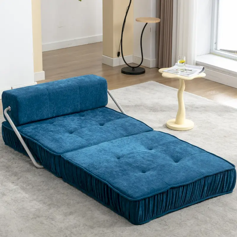 Convertible Sofa Bed,Modern Chenille Upholstered Sleeper Chair