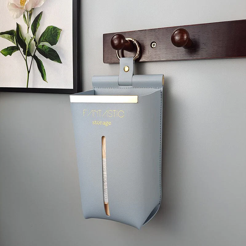 HULIANFU Leather PU Tissue Box Simple Toilet Tissue Bag Car Tissue Holder Removable Hanging Home Decorative Tissue Cover Kitchen Storage - Deanwangkt