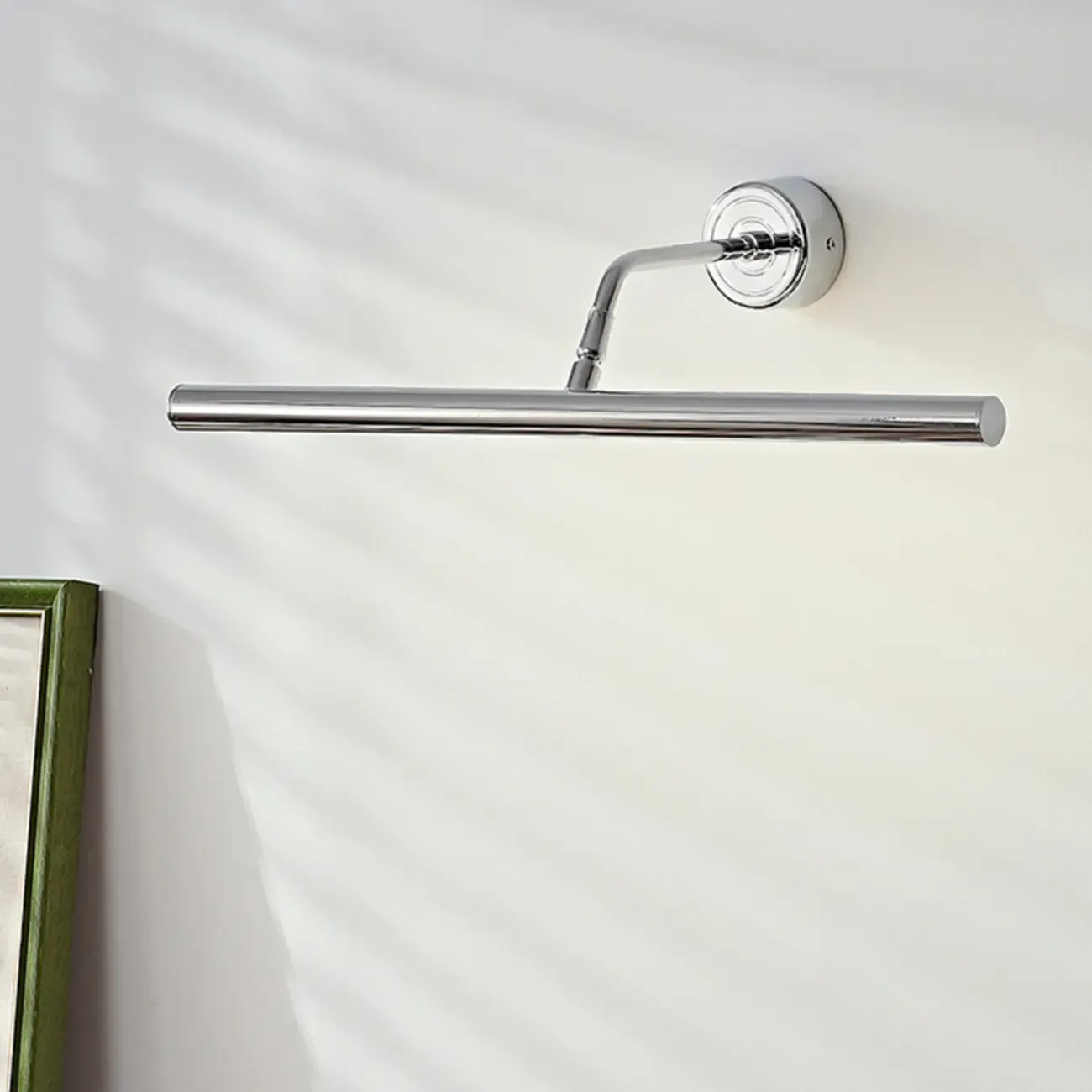 Modern Silver Metal tubular LED Wall Lamp with Angled Arm