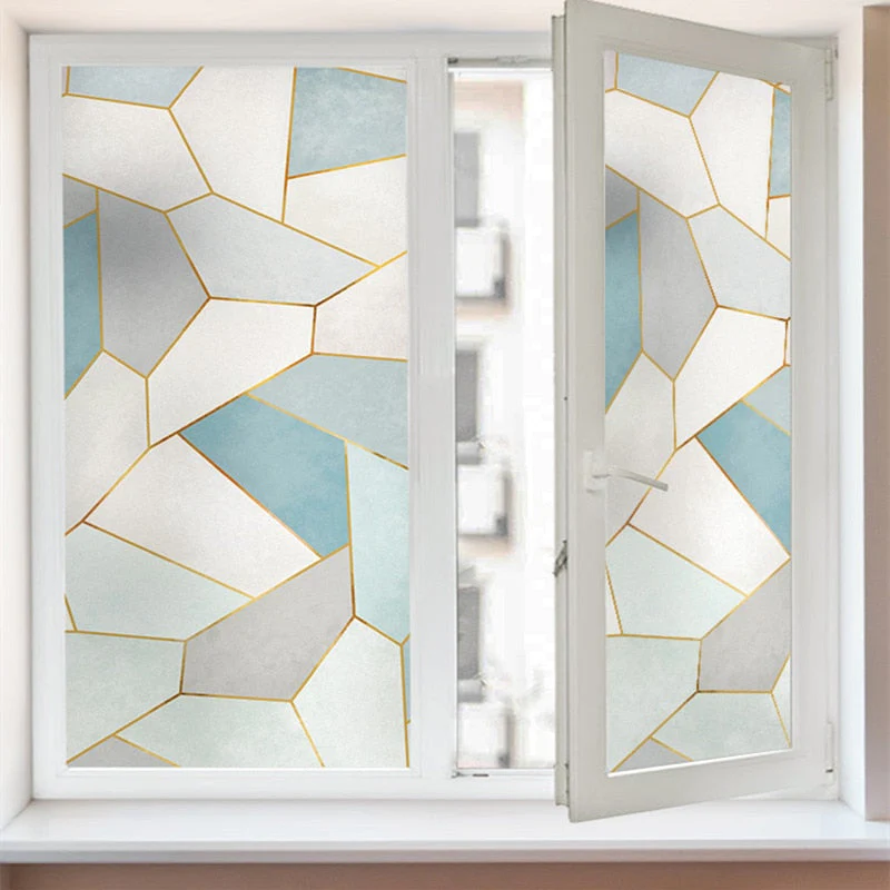 HULIANFU Landscape pastoral pattern window frosted glass sticker opaque toilet anti-lighting bathroom film anti-peep shading window paper - Deanwangkt