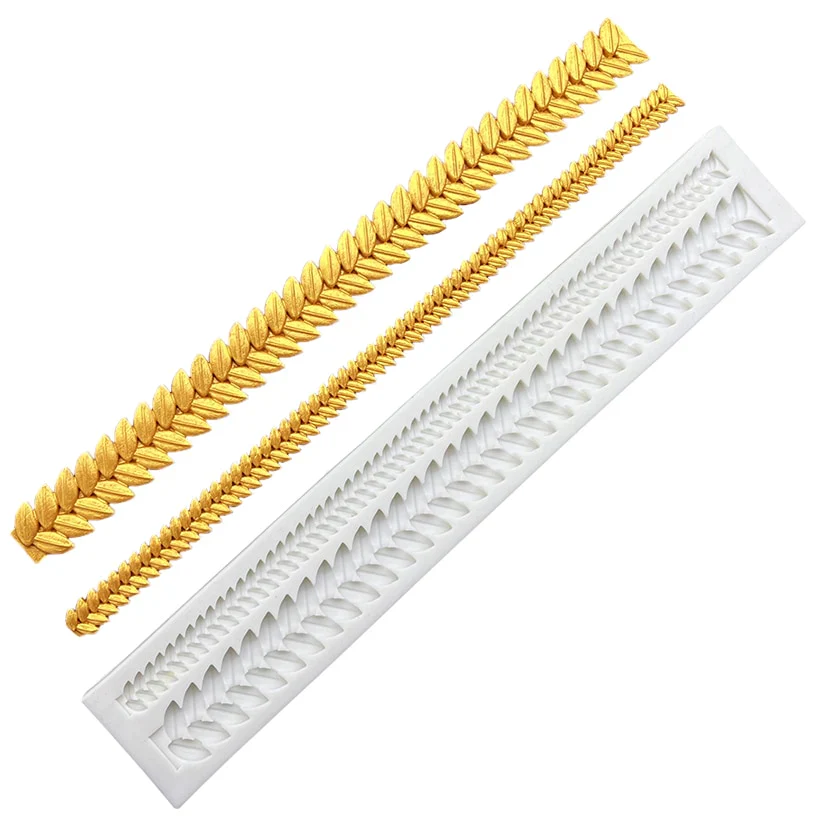 HULIANFU Pearl Rope Wave Flower Gemstone Shape Cake Side Lace Silicone Sugarcraft Mold Fondant Cake Decorating Tools - Deanwangkt