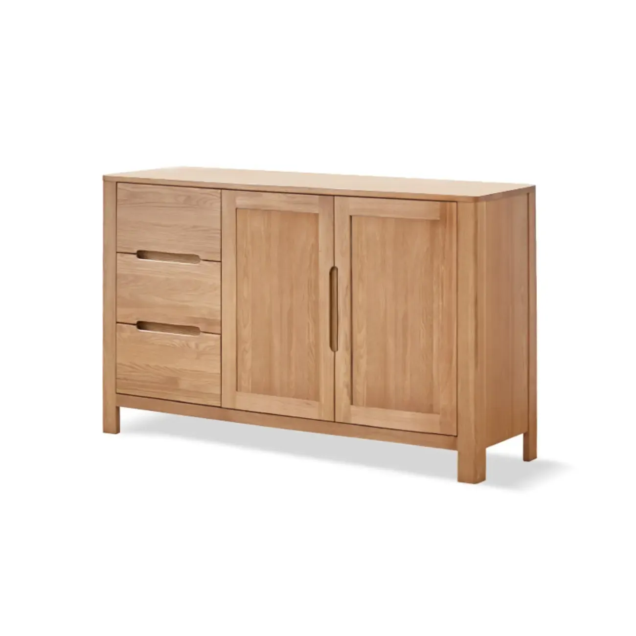 Modern Wood Sideboard with Shelves and Drawers