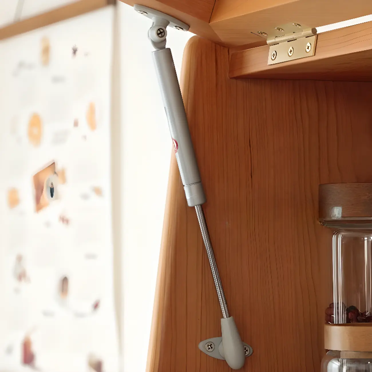 Modern Pine Cherry Wood Narrow Kitchen Sideboard