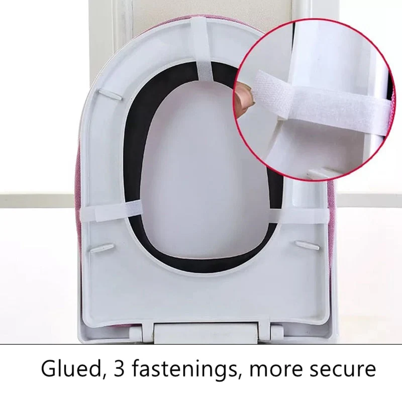 HULIANFU Warm Winter Toilet Seat Cover Closestool Mat Washable Bathroom Accessories Coral Fleece Soft Toilet Pad Universal Toilet Cushion - Deanwangkt