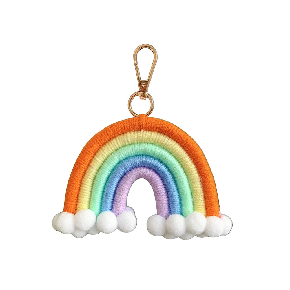 HULIANFU Macrame Rainbow Wall Hanging Decoration Boho Home Decor Party Supplies Baby Shower Dorm Kid Room Bead Tassels Ornaments - Deanwangkt