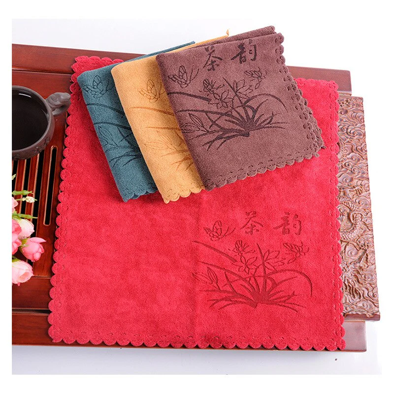 HULIANFU Superfine fiber tea towels absorbent strong kung fu tea towels high-grade tea cloth tea tools~ - Deanwangkt