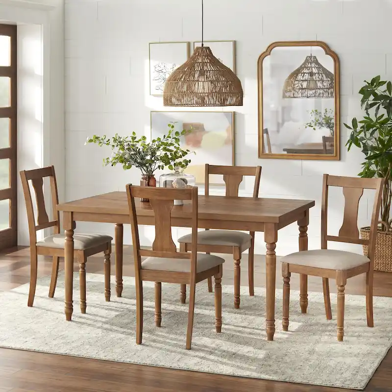 Simple Living 5-piece Burntwood Dining Set