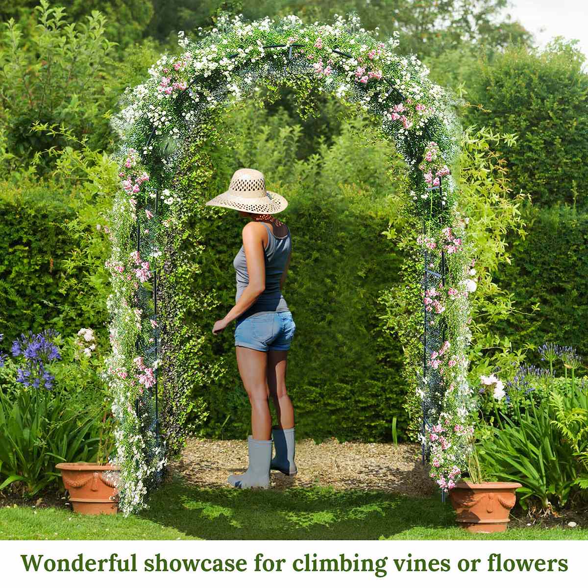 HULIANFU Iron Wedding Arch Decorative Garden Backdrop Pergola Stand Flower Frame For Marriage birthday wedding Party Decoration DIY Arch - Deanwangkt