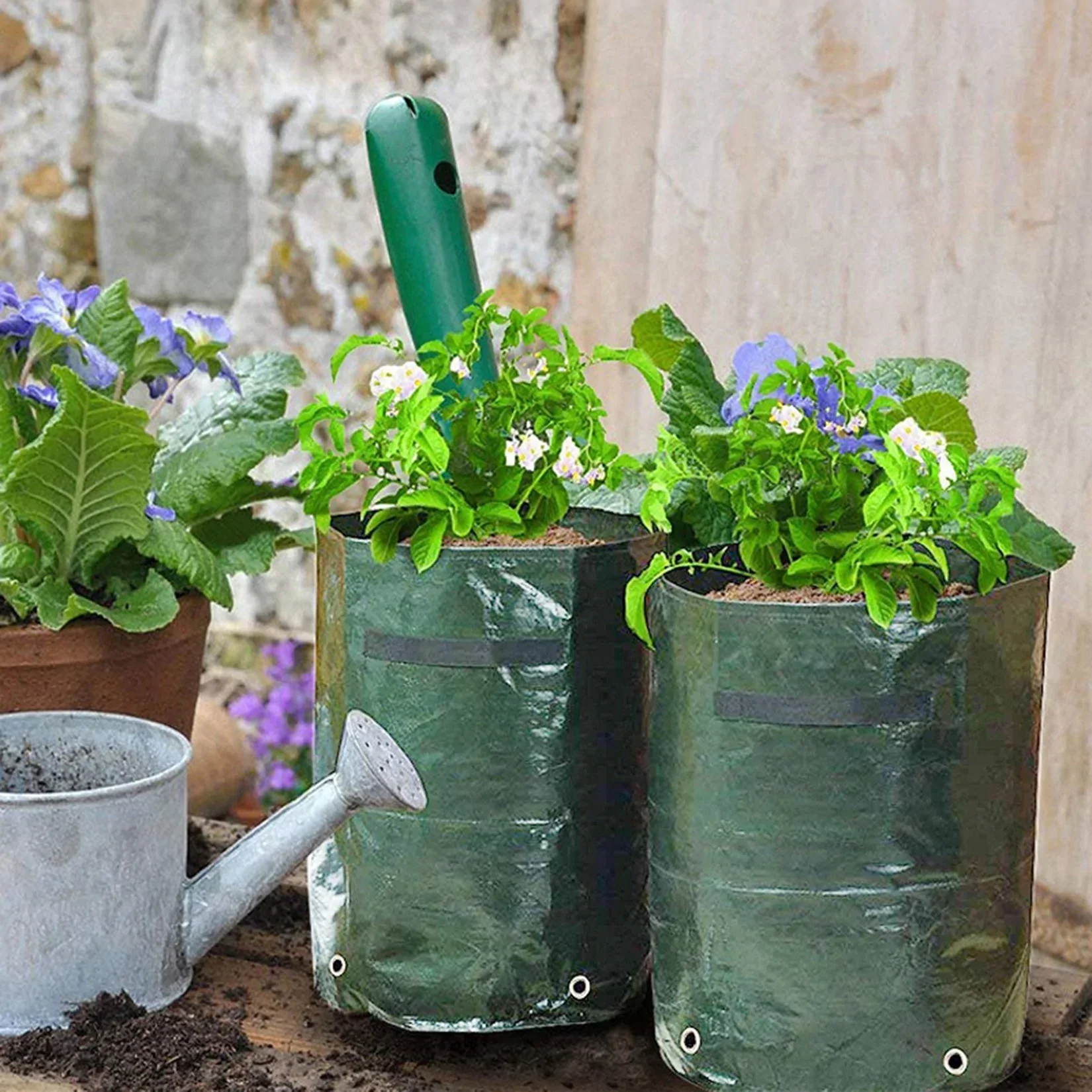 HULIANFU PE Potato Grow Bags Indoors Tomatoes Carrots Grow Pot Planting Vegetable Pots Garden Living Bag Outdoor Garden Pot Garden Tool - Deanwangkt