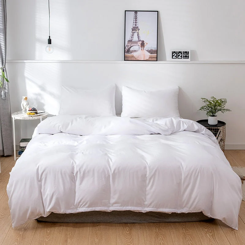 HULIANFU White Hotel Duvet Cover Pillowcase Solid Geometric Black Red Gray Simple Bedding Set 2 or 3 pcs Boy Teen Adult Girls - Deanwangkt