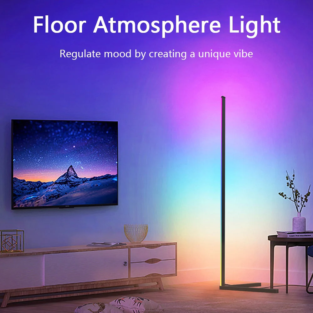 HULIANFU RGB LED Floor lamp Indoor Home Decoration Modern Corner Floor Lamp Living Rome Art Decor Atmospheric Standing Stand Lighting - Deanwangkt