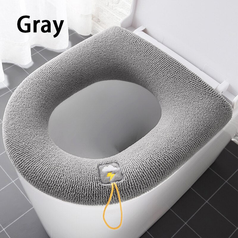 HULIANFU Universal Toilet Seat Cushion Thick Toilet Cover Washable Toilet Ring Soft Closestool Cover Mat Bathroom Decoration - Deanwangkt