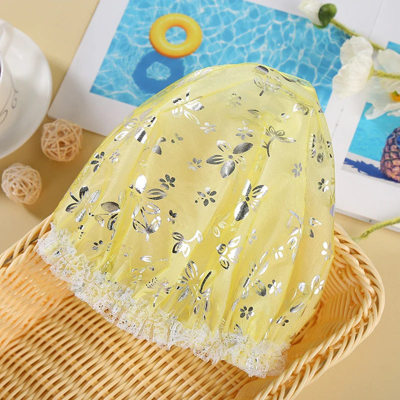 HULIANFU Waterproof Bath Hat Thickened Waterproof And Oil Fume Cap Women Spa Hair Salon Supplies Shower Cap Bathroom Accessories - Deanwangkt