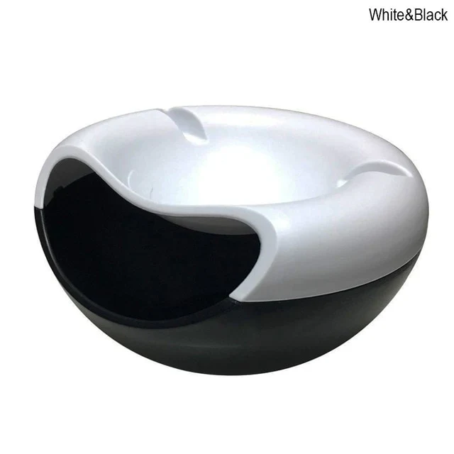 HULIANFU Multifunctional Plastic Double Layer Dry Fruit Containers Snacks Seeds Holder Desktops Plate Dish Organizer Storage Box Garbage - Deanwangkt