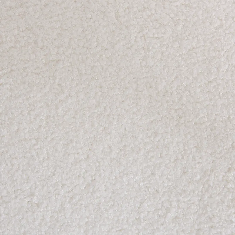 Modern Boucle Fabric Upholstered Accent Chair, Curved Armchair with Black Metal Frame