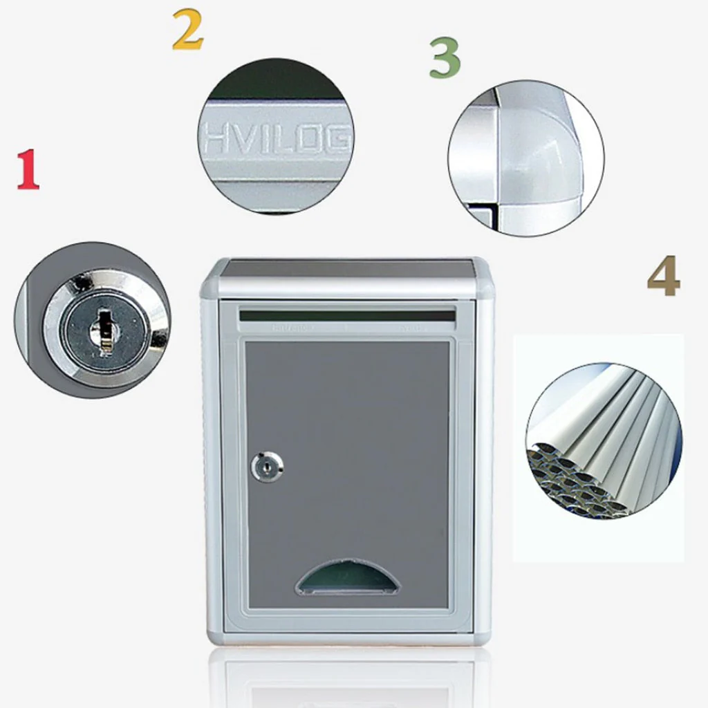 HULIANFU Lockable High Quality Aluminium Secure Mail Letter Post Box Mailbox Postbox Retro Home Garden Letter Mail Box Garden Ornament - Deanwangkt