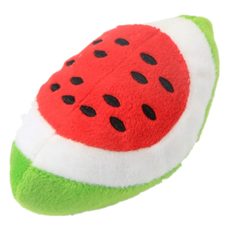 HULIANFU Pet Toys Plush Squeaky Toy Bite-Resistant Clean Dog Chew Puppy Training Toy Soft Banana Bone Vegetable Fruit Pet Supplies - Deanwangkt