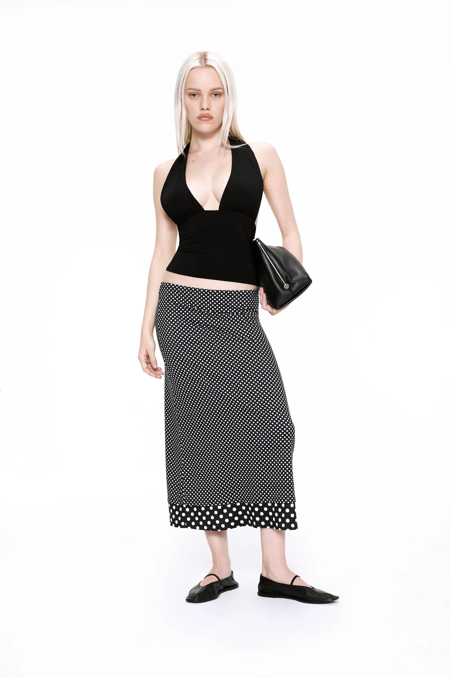 MARIA SKIRT - BLACK AND WHITE POLKA DOT