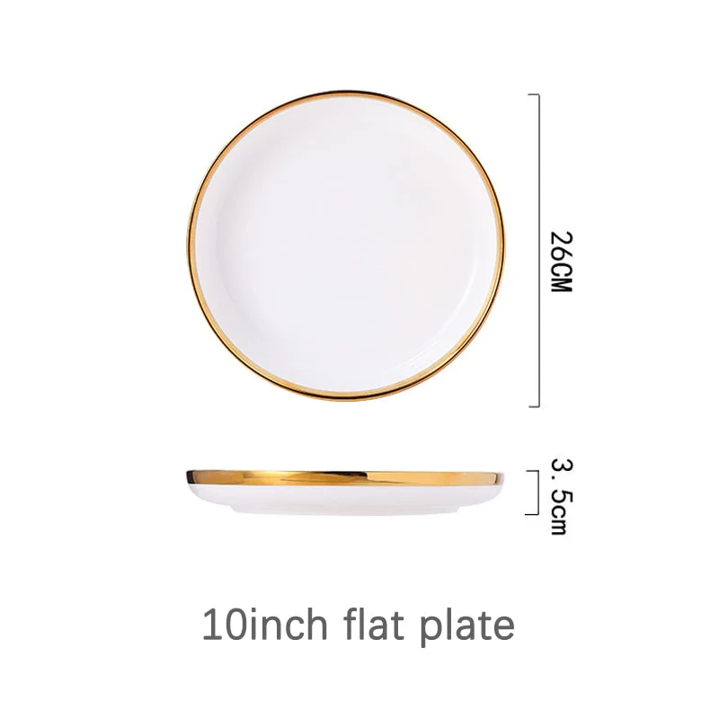 HULIANFU White Porcelain Plates for Food Dinner Set Dishes Salad Soup Bowl Ceramic Plates and Bowls Set Tableware Set Service for 4/6/8 - Deanwangkt