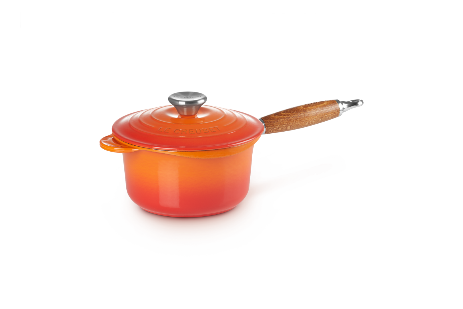 Cast Iron Saucepan with Wooden Handle