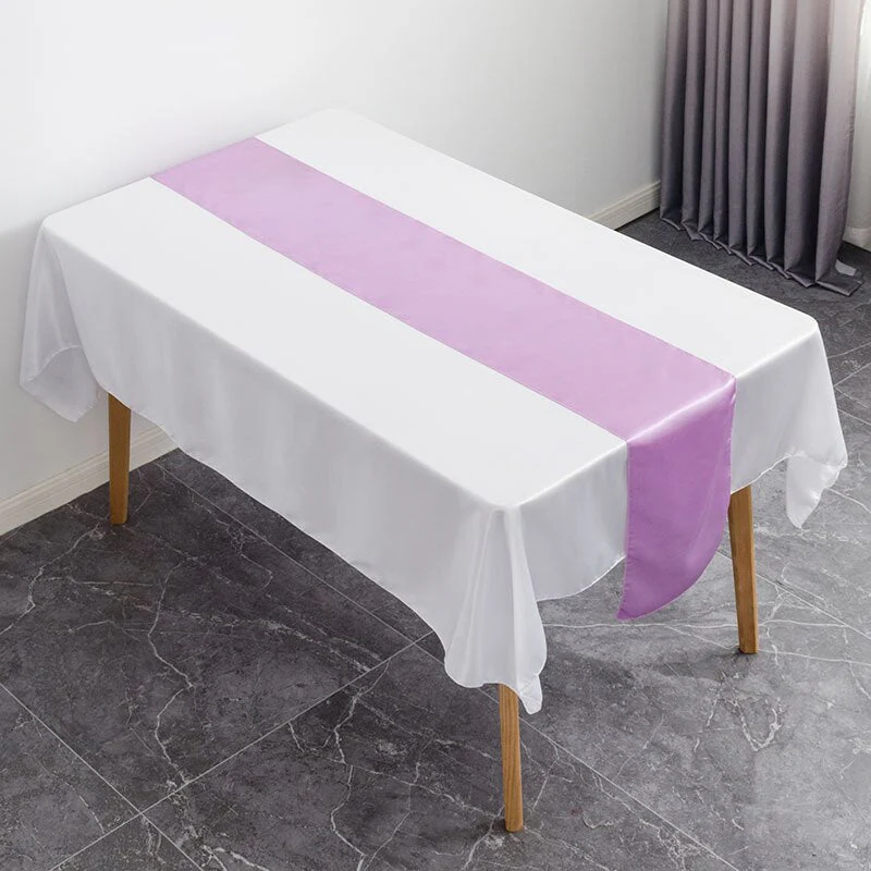 HULIANFU Table Runner Satin Shiny Colour Wedding Decoration Hotel Birthday Party Show Banquet Table Runner - Deanwangkt