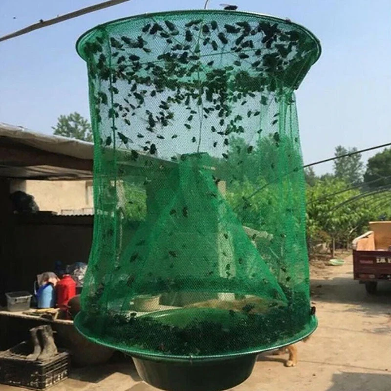 HULIANFU The Ranch Fly Trap Reusable Fly Catcher Killer Cage Net Trap Pest Bug Catch for Indoor or Outdoor Family Farms  Restaurants - Deanwangkt
