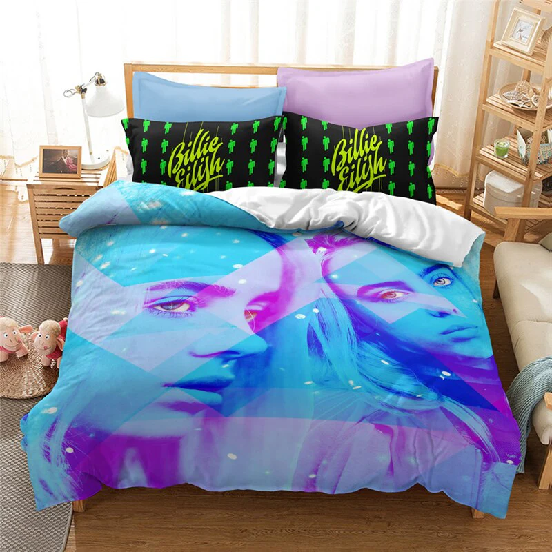 HULIANFU Popular Billie Pattern Duvet Cover Set Pillowcase Printed Bedding Set Single Double Twin Full Queen King Size for Bedroom Decor - Deanwangkt