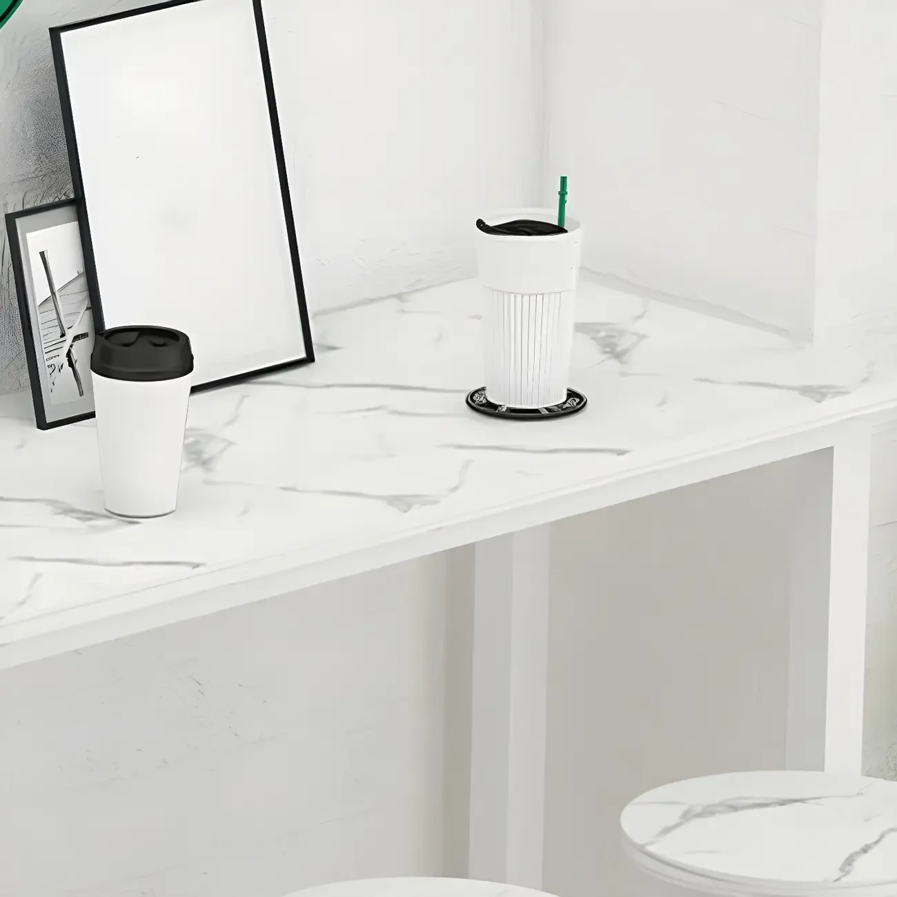 Rectangular Tall Wood Metal Base Bar Table Black