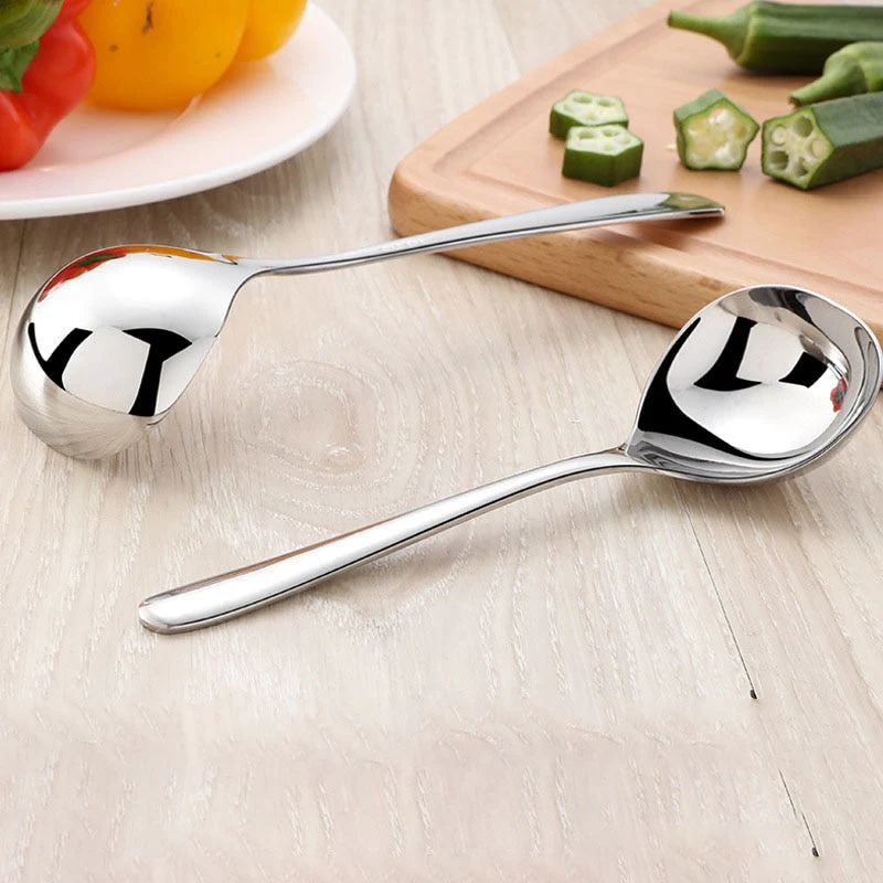 HULIANFU Korean Stainless Steel Thickening Spoon Creative Long Handle Hotel Hot Pot Spoon  Soup Ladle Home Kitchen Essential Tools h2 - Deanwangkt