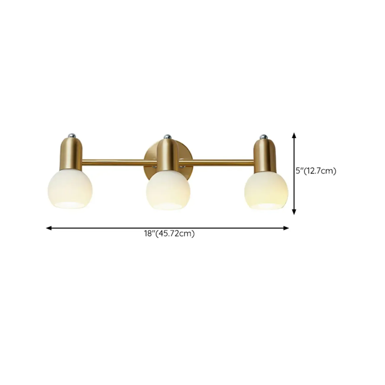 Modern Gold White Glass Dome Bathroom Vanity Light