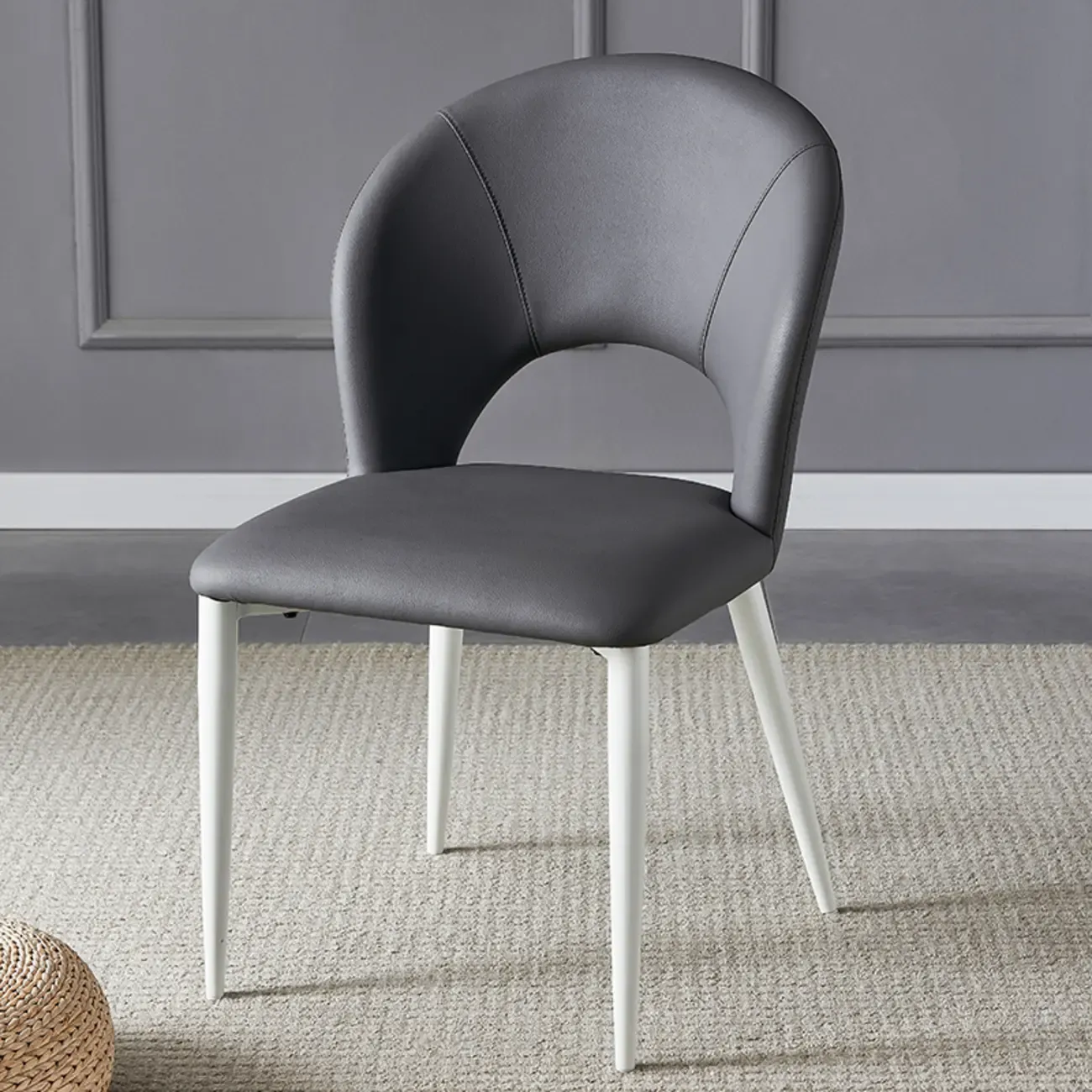 Mid Century Modern Dining Room Chairs Curved Back Faux Leather