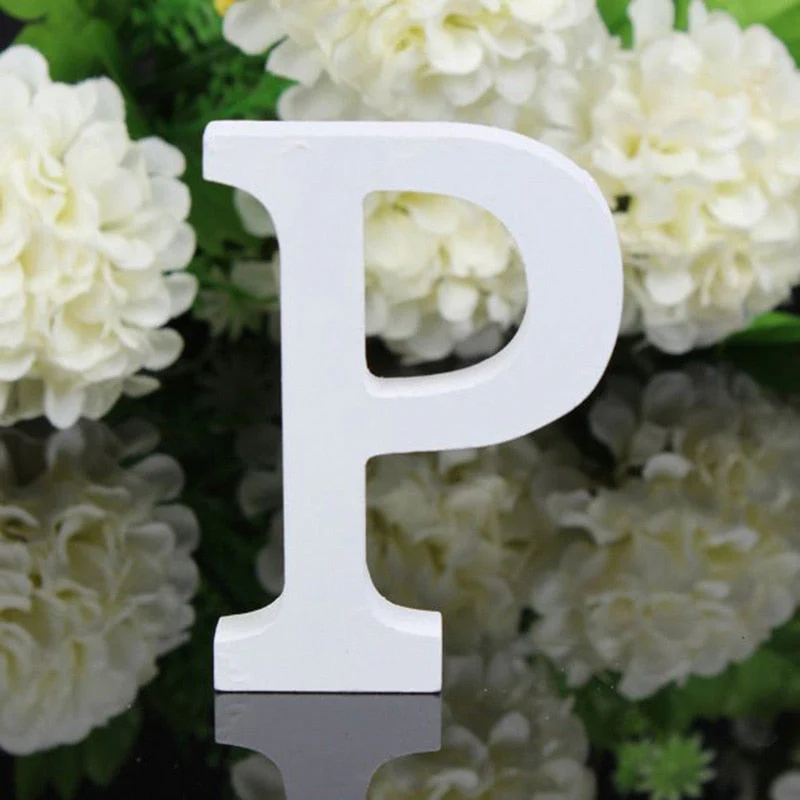 HULIANFU White Wood Letter Alphabet DIY Personalised Name Design Art Crafts Free Standing Xmas Birthday Wedding Party Home Decoration - Deanwangkt