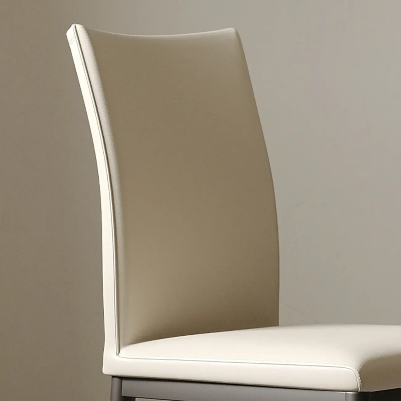 Modern Faux Leather Upholstered Solid Back Dining Chair