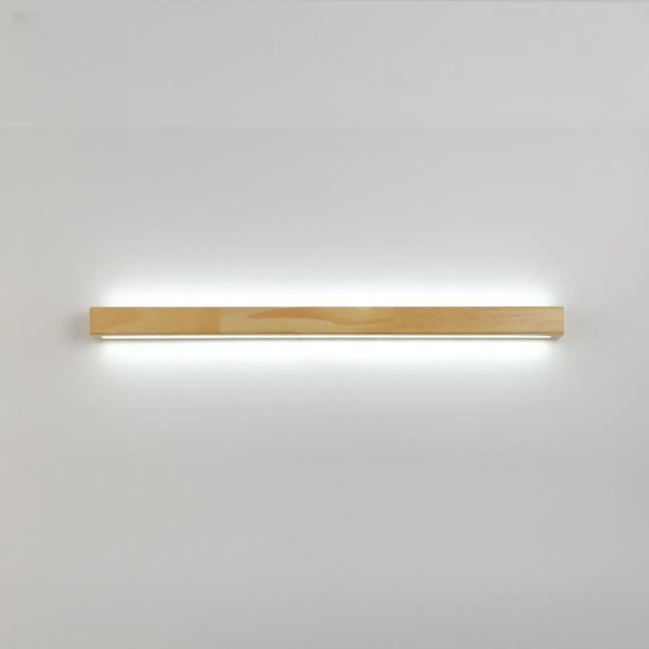 Modern Linear Wood LED Vanity Lights with Dual Shade