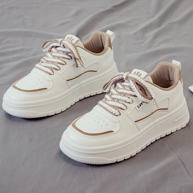 Designer Platform Running Sneakers Women  Tennis shoes Woman Walking Chunky Sneakers white Casual Slip on Vulcanized Shoes - Deanwangkt