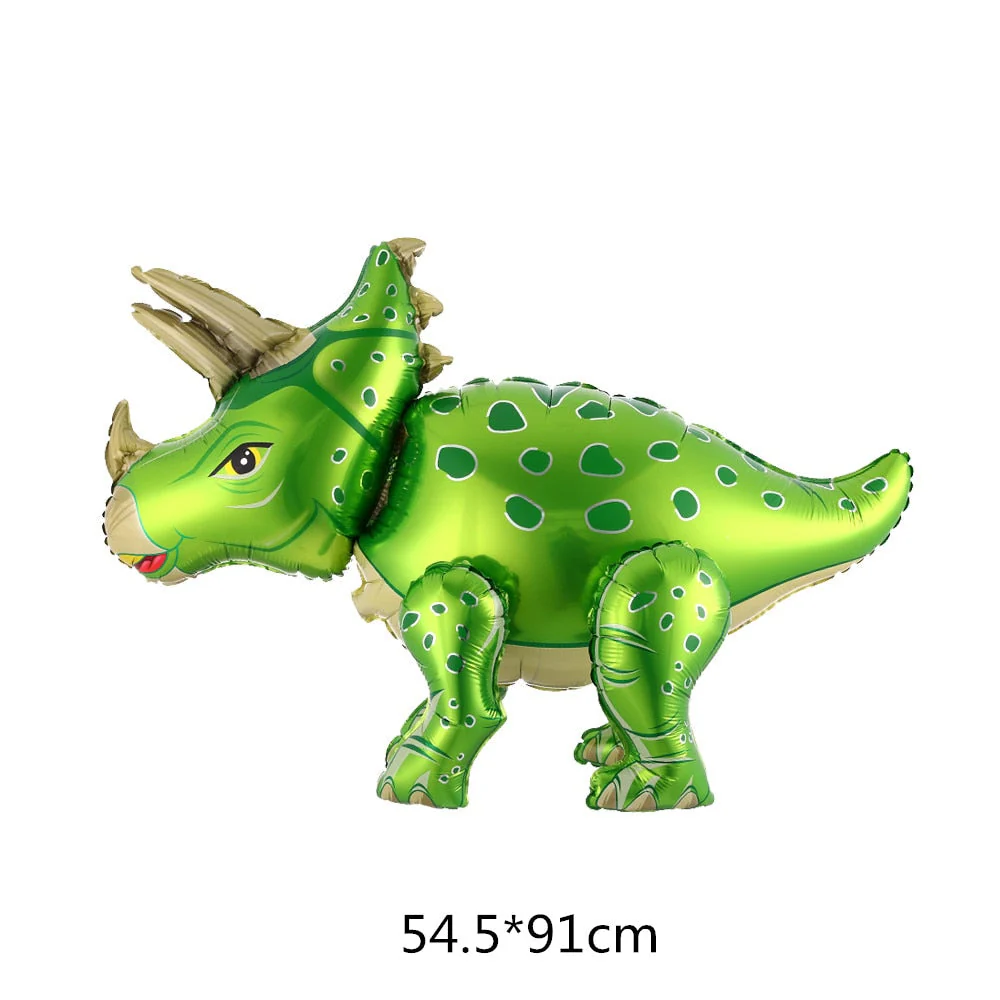 HULIANFU Large 4D Walking Dinosaur Foil Balloons Jungle Animal Boys Birthday Party Decors Jurassic  Standind Dragon Kids Toys Air Globos - Deanwangkt