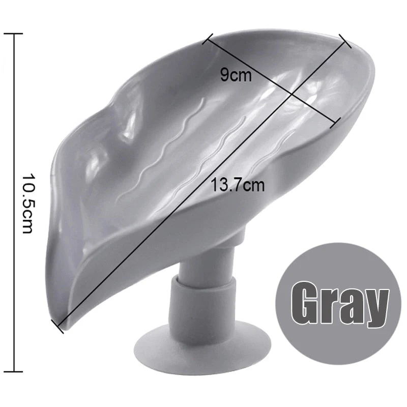 HULIANFU Leaf Shape Soap Box Drain Soap Holder Bathroom Accessories Suction Cup Soap Dish Tray Soap Dish for Bathroom Soap Container - Deanwangkt