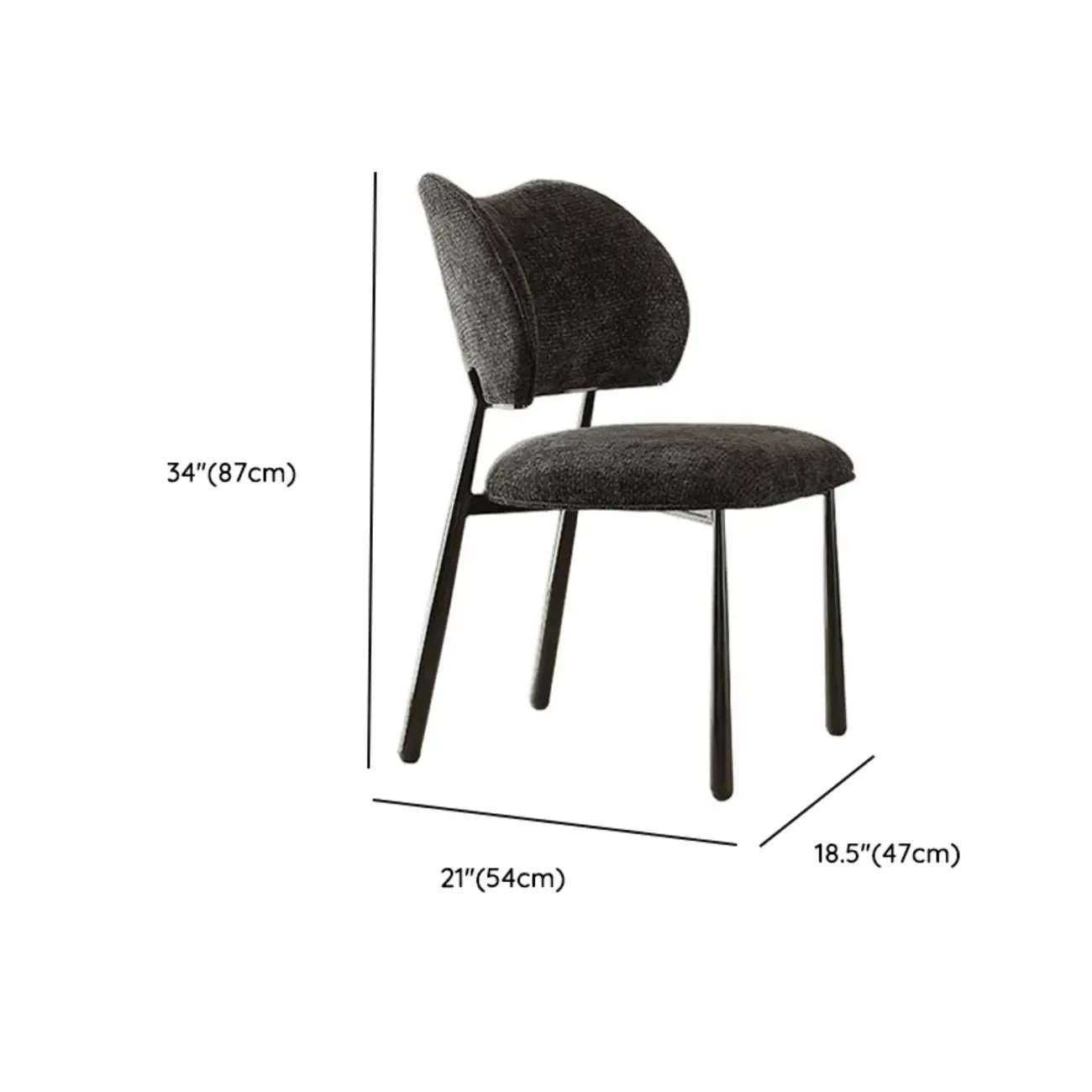 Retro Armless Faux Leather Upholstered Dining Chair