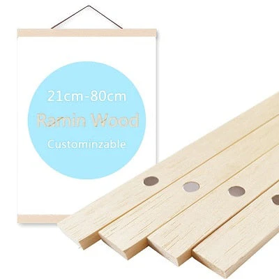 HULIANFU Magnetic DIY Wood Poster Hangers Frame Teak Pine Photo Hanging Kit for Pictures Canvas Prints Artwork Room Interior Home Decor - Deanwangkt