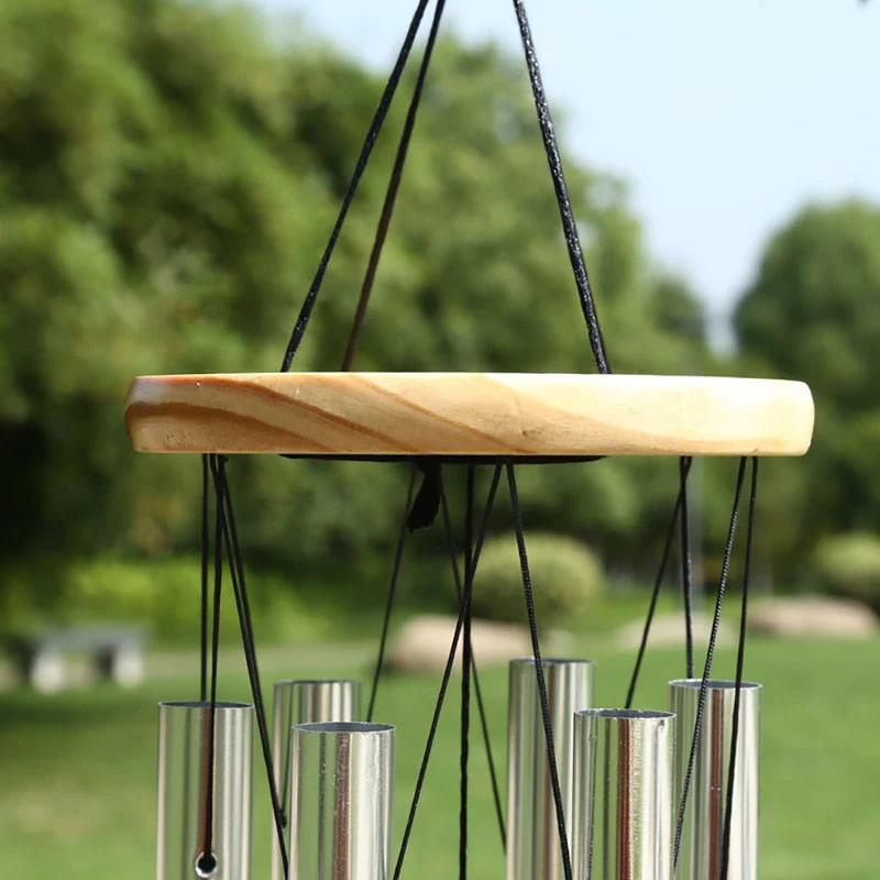 HULIANFU Silver 6 Tube Wind Chime Chapel Bells Wind Chimes Door Wall Hanging Ornament Home Garden Outdoor Decor Wind Chimes - Deanwangkt