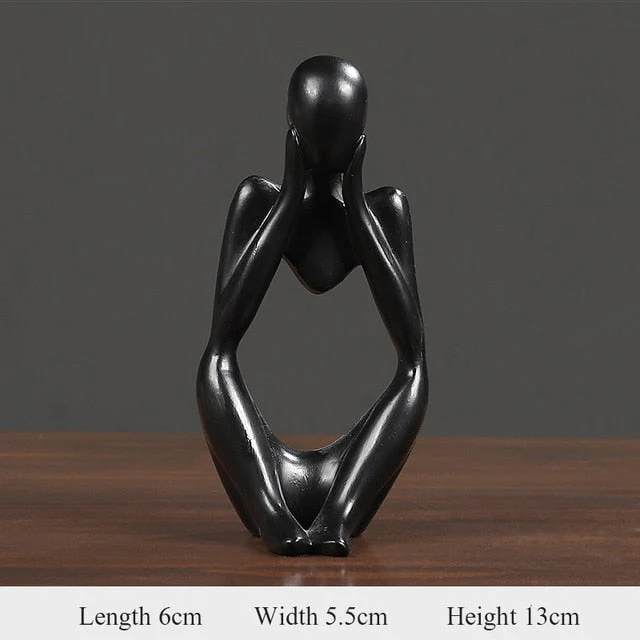 HULIANFU Thinker Statue Abstract Figure Sculpture Mini Character Statue Ornaments For Home Desktop Furnishings Home Decor Birthday Gift - Deanwangkt