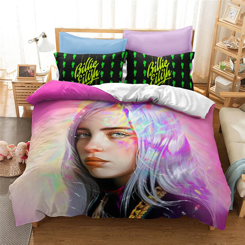 HULIANFU Popular Billie Pattern Duvet Cover Set Pillowcase Printed Bedding Set Single Double Twin Full Queen King Size for Bedroom Decor - Deanwangkt