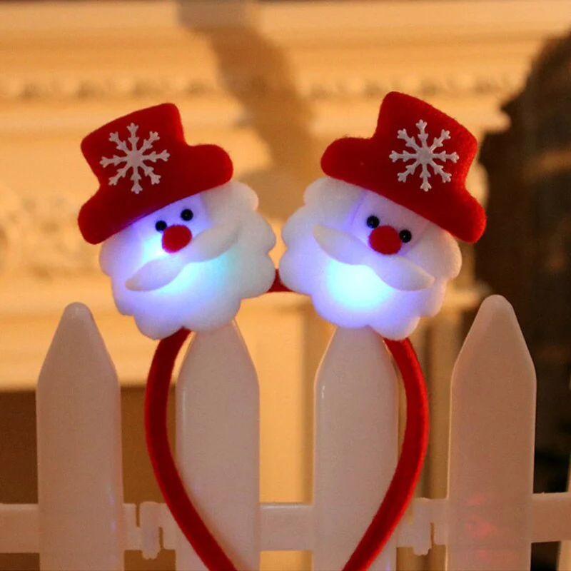 HULIANFU 2026  Christmas Led Light Headbands Santa Elk Antlers Headband Kids Adult Headwear Ornaments Christmas Party Cosplay Supplies - Deanwangkt
