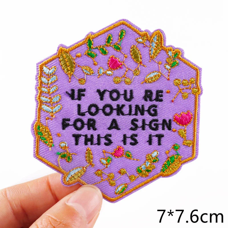 HULIANFU Van Gogh Embroidered Patches on Clothes DIY Cartoon Wave Applique Clothing Thermoadhesive Patches for Clothing DIY - Deanwangkt