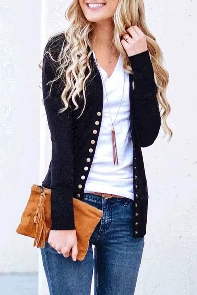 hulianfu hulianfu Long Sleeves Buttons Design Cardigan(7 Colors) - Deanwangkt