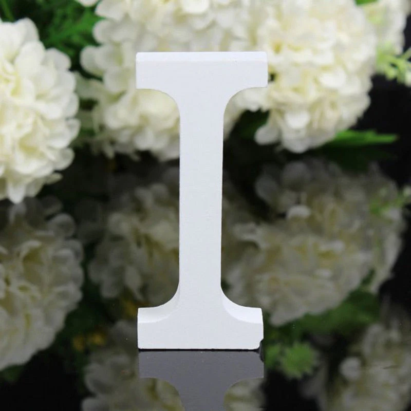HULIANFU White Wood Letter Alphabet DIY Personalised Name Design Art Crafts Free Standing Xmas Birthday Wedding Party Home Decoration - Deanwangkt