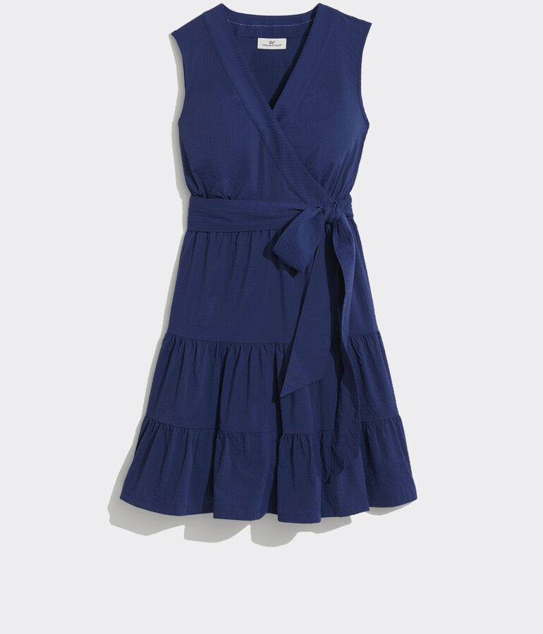 Harbor Seersucker Wrap Dress