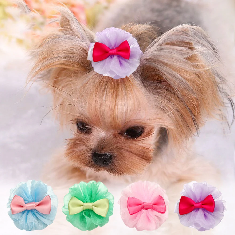 HULIANFU Pet Small Dogs Cat Faux Pearl Crown Shape Bows Hair Clips Head Decoration For Pets Puppy Hairpins Decor Grooming Accessoires - Deanwangkt
