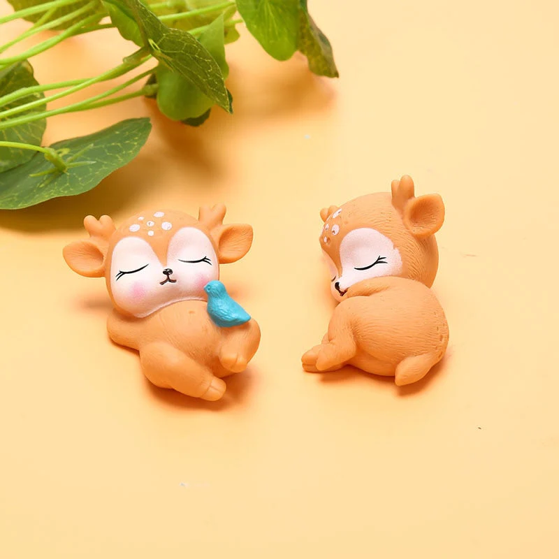 HULIANFU Sika Deer Baking Cake Topper Decoration Miniatures Fairy Garden Ornament Craft - Deanwangkt